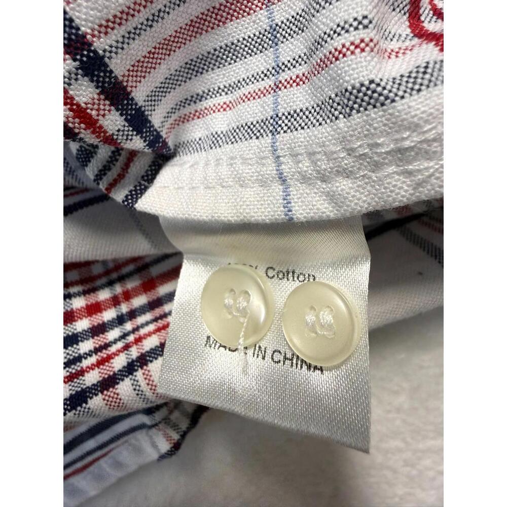 NWT Shades Of Gray By Micah Cohen Red White Black Plaid Button Down Large - Picture 5 of 7